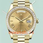 Rolex Day-Date 40mm m228398tbr-0003 Mens Diamond Bezel Champagne Dial: A Symbol of Luxury and Precision